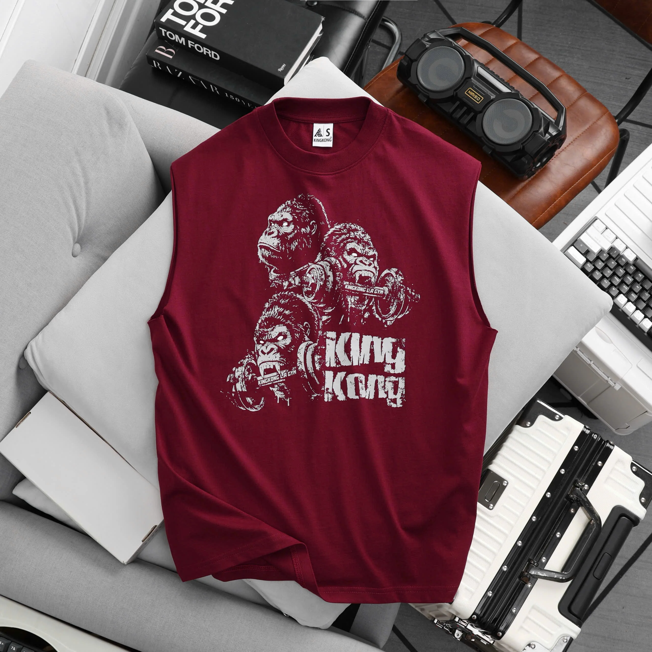 Áo Tanktop KingKong Xả Lai In Hình Khỉ KONG